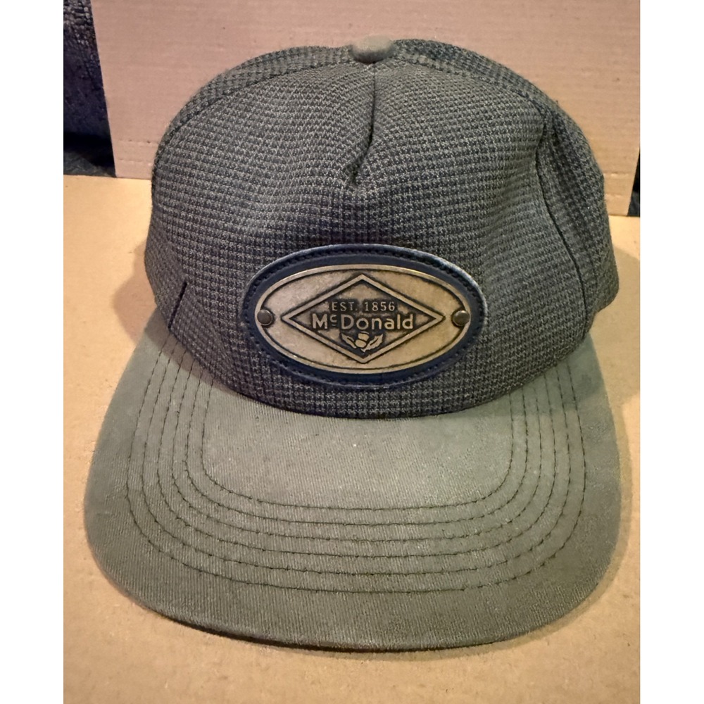 Vintage 1990s McDonald Green Waffle Hat Snapback Cap EST 1856 Logo HTF Rare USA